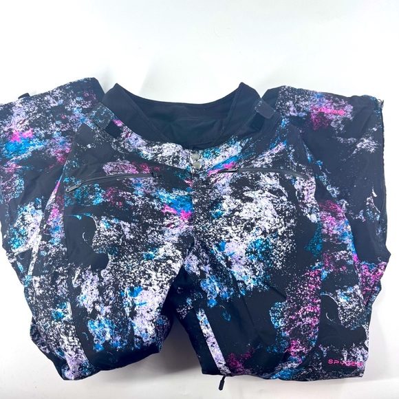 Spyder Echo Gtx GoreTex Black and Pink Ski Pants with Artistic Design - Picture 2 of 11